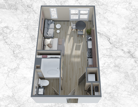 Studio 506 square feet